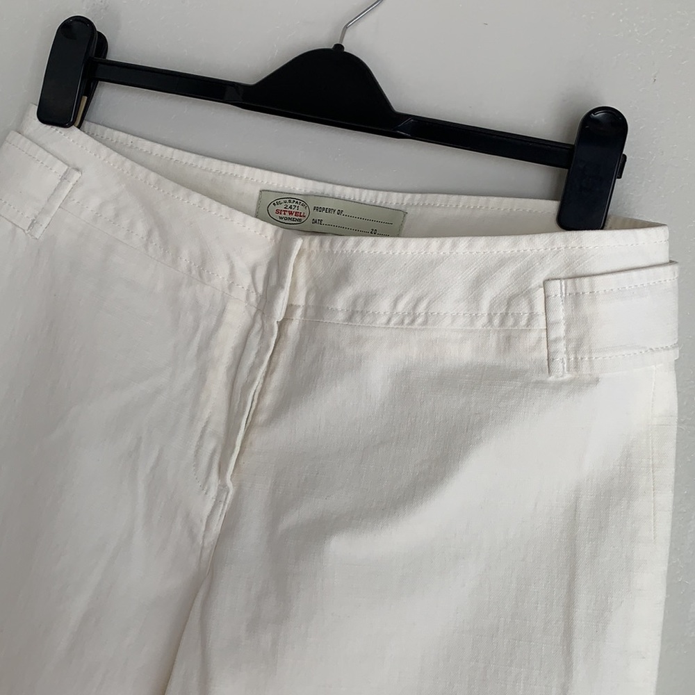 Anthropologie creamy white sailor cropped pants